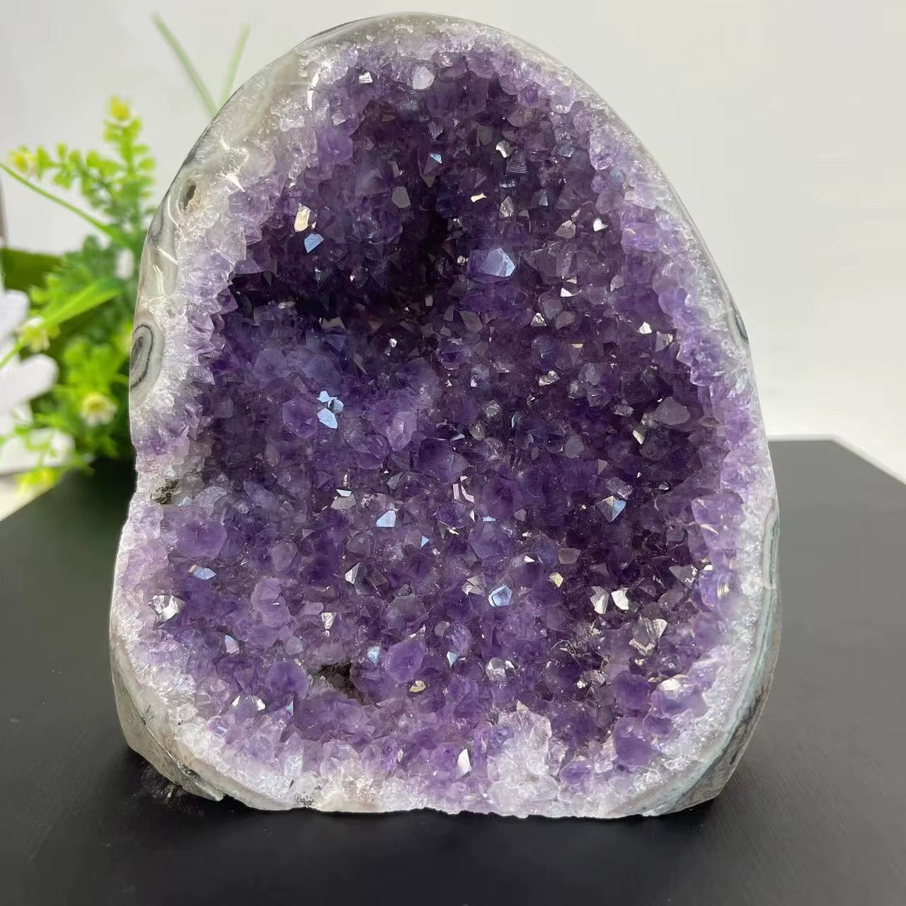 Natural Uruguay Amethyst Crystal Cluster – Raw Amethyst Geode Specimen
