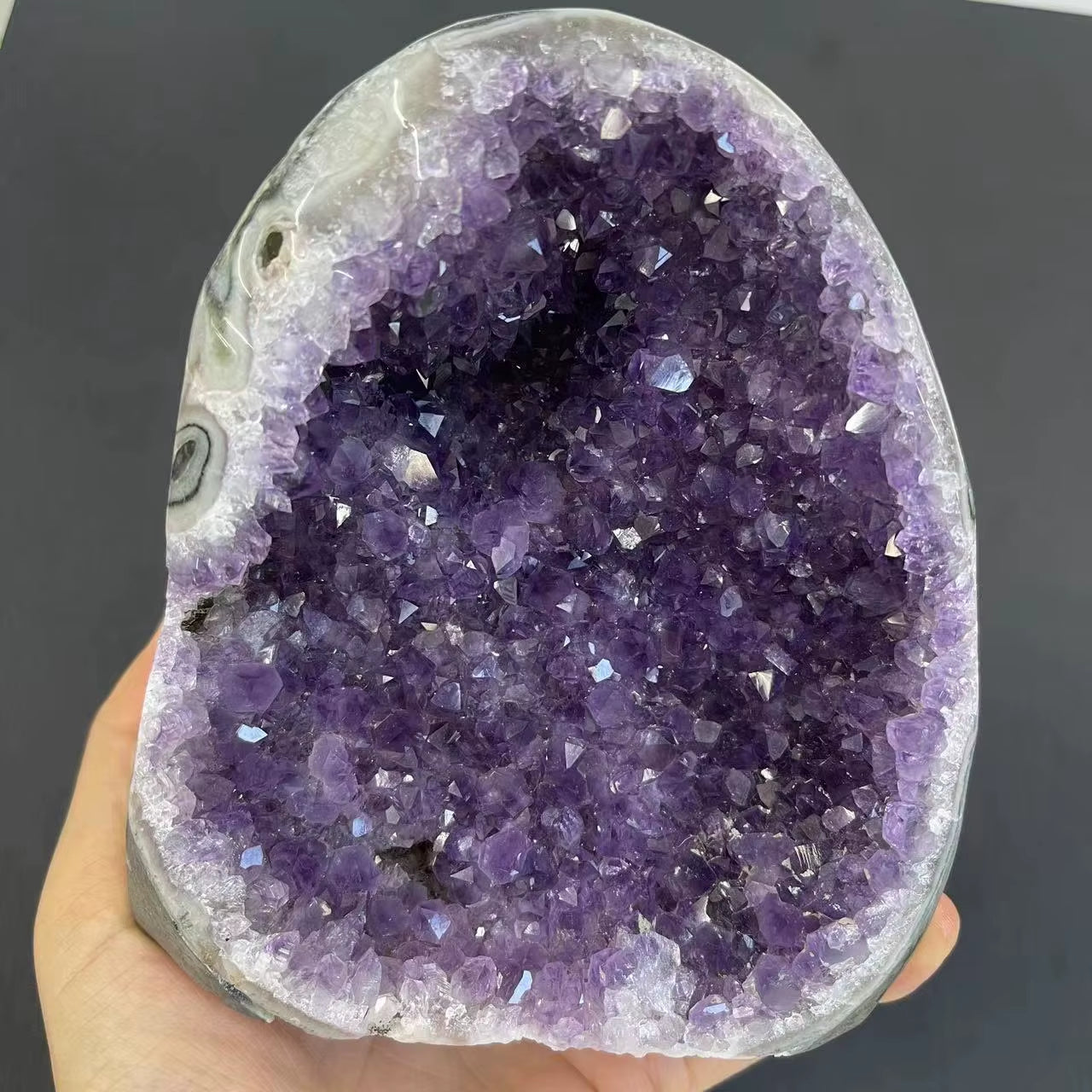 Natural Uruguay Amethyst Crystal Cluster – Raw Amethyst Geode Specimen