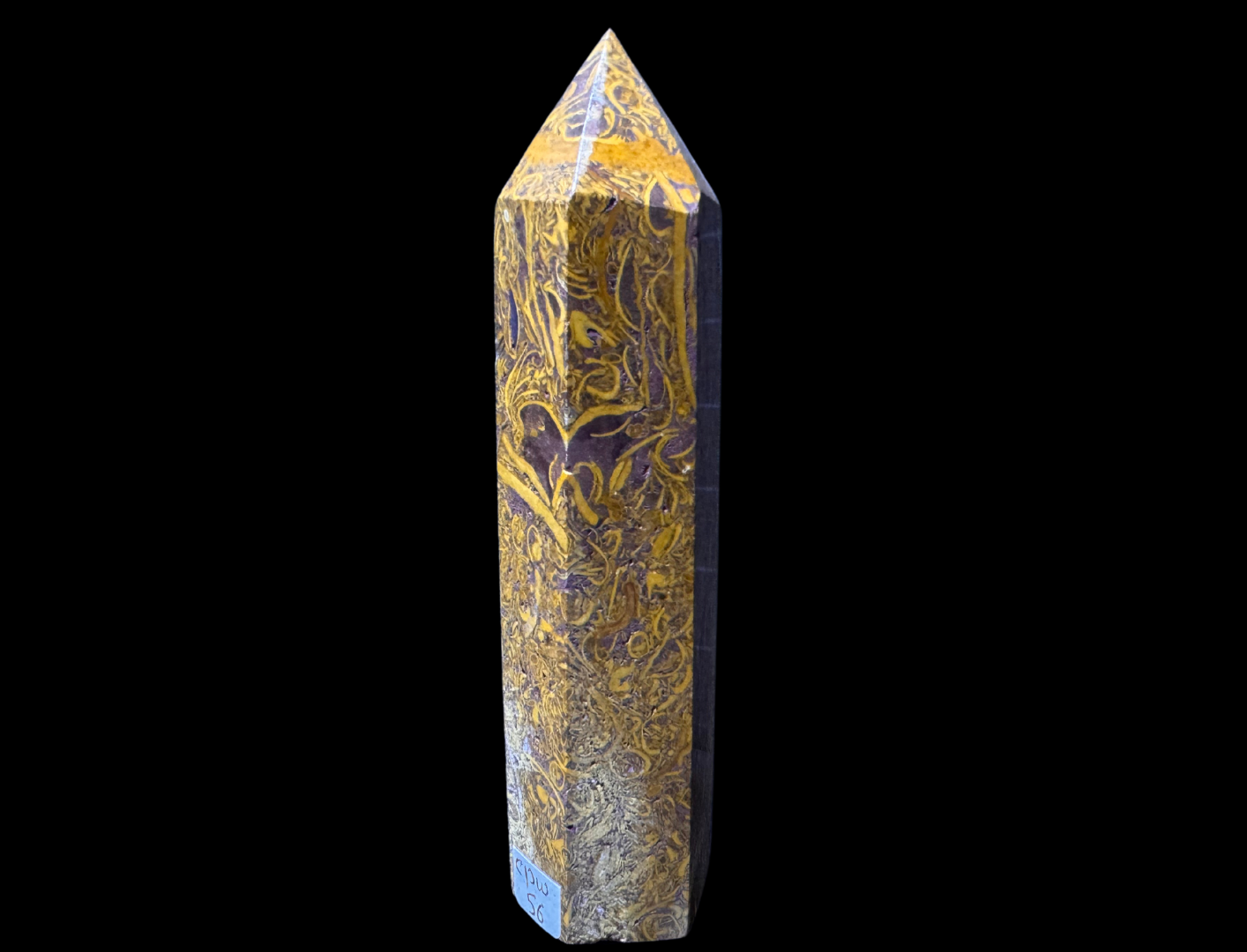 Golden Silk Jade Crystal Tower – Polished Obelisk Point