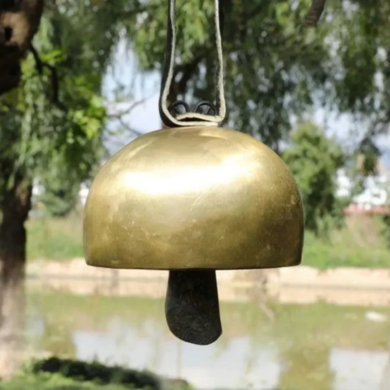 Handmade Brass Meditation Bell & Natural Horn Wind Chime