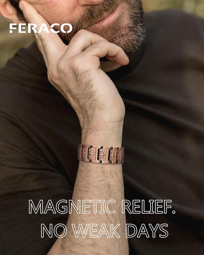 Magnetic Copper Cross Bracelet