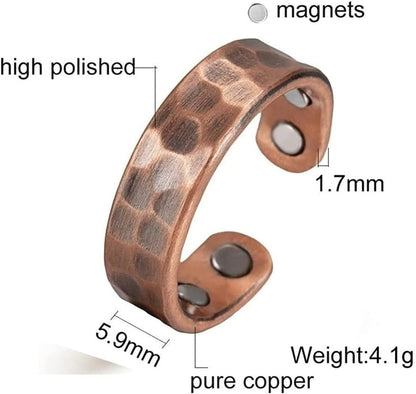 Handcrafted Pure Copper Hammered Ring