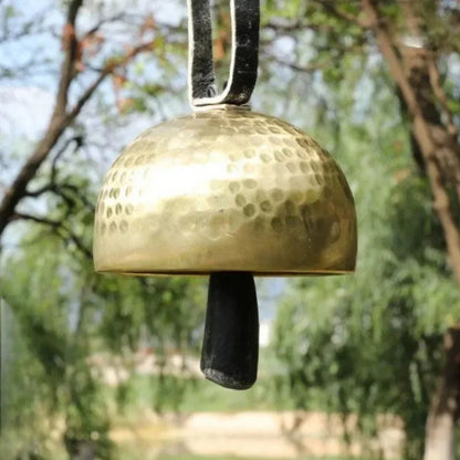 Handmade Brass Meditation Bell & Natural Horn Wind Chime