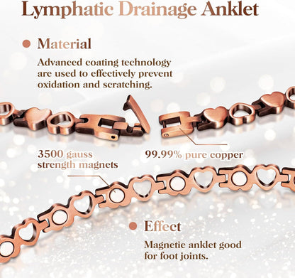Pure Copper Heart Anklet