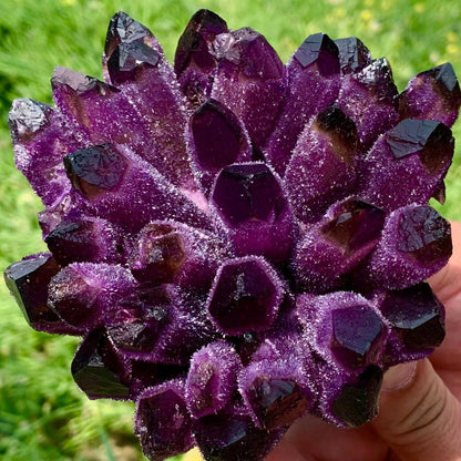 Natural Violet Ghost Phantom Quartz Crystal Cluster – Raw Mineral Specimen