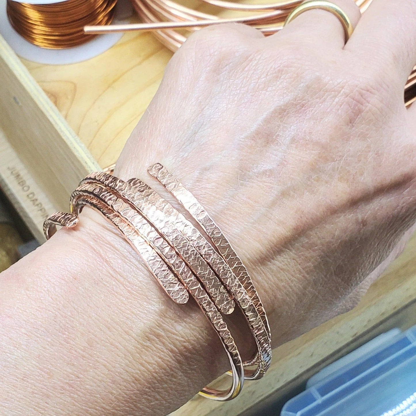 Handcrafted Hammered Copper Bangle