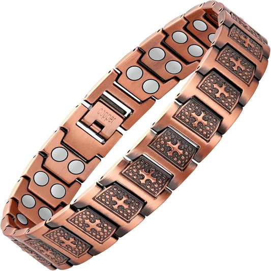 Magnetic Copper Cross Bracelet