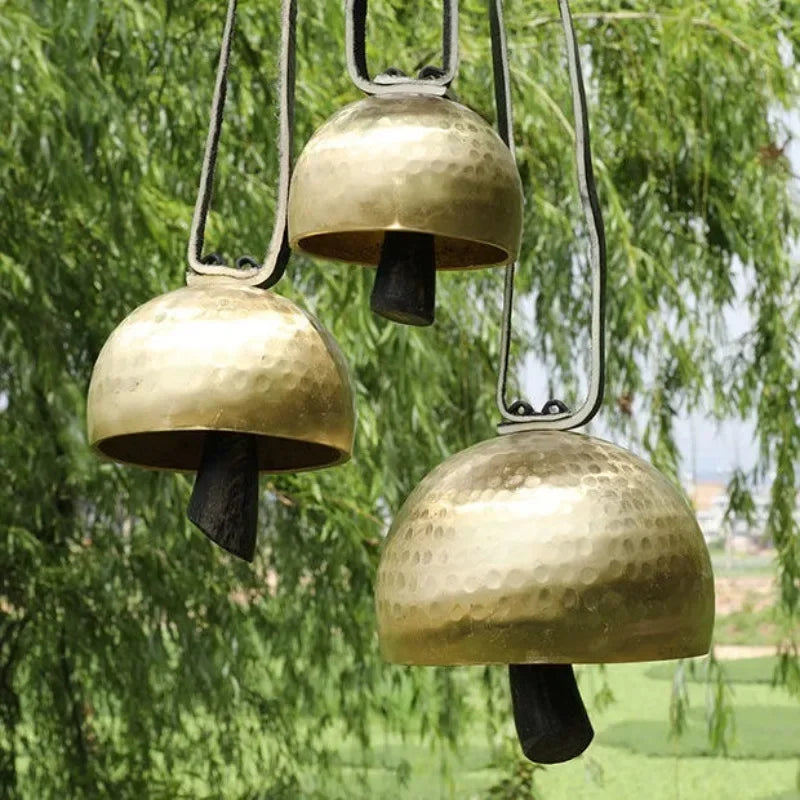 Handmade Brass Meditation Bell & Natural Horn Wind Chime