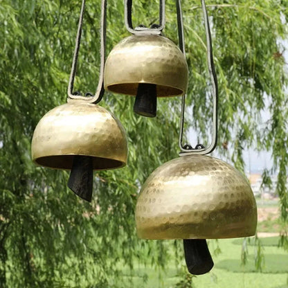 Handmade Brass Meditation Bell & Natural Horn Wind Chime