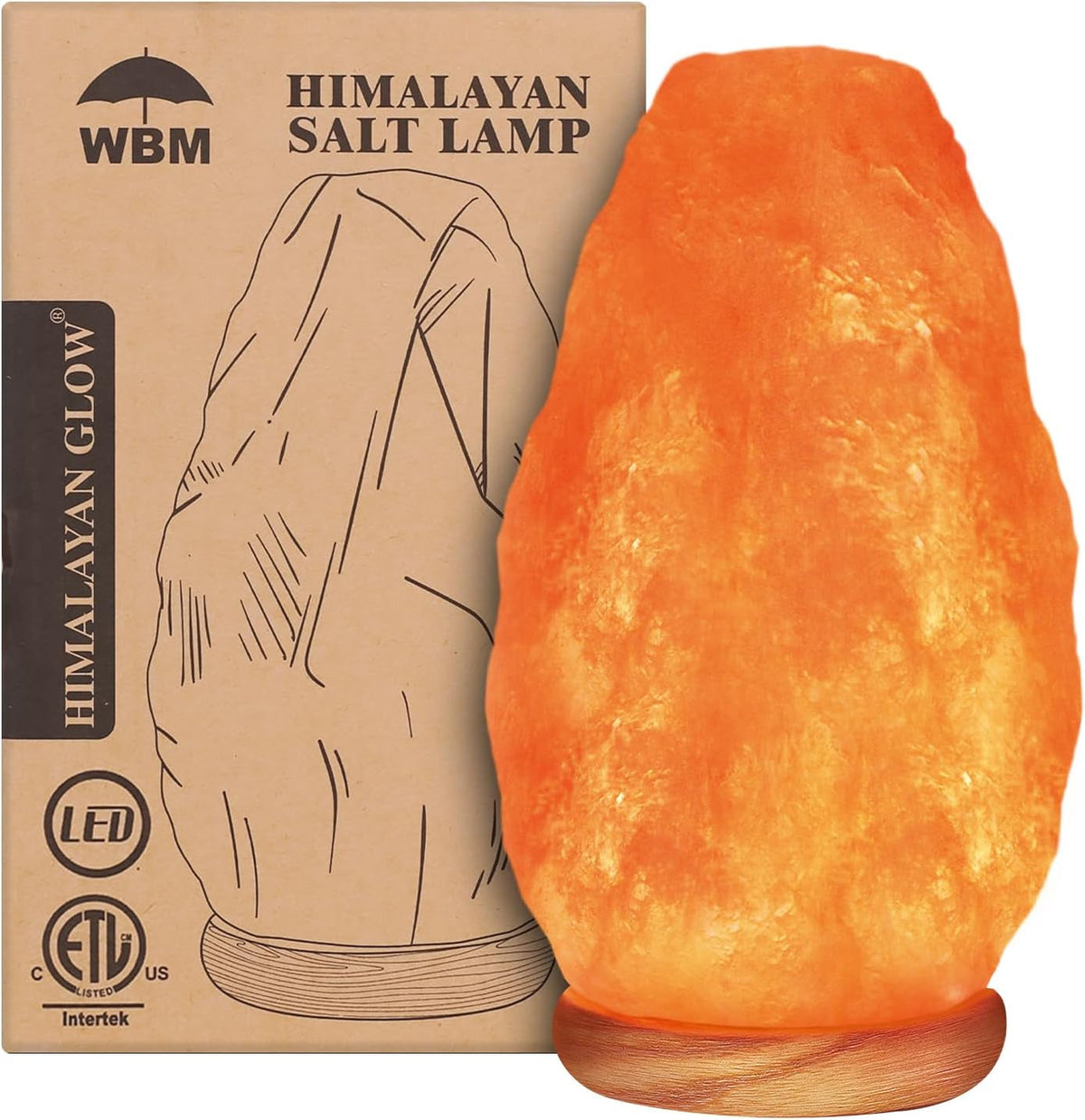 Natural Himalayan Salt Crystal Lamp with Touch Dimmer