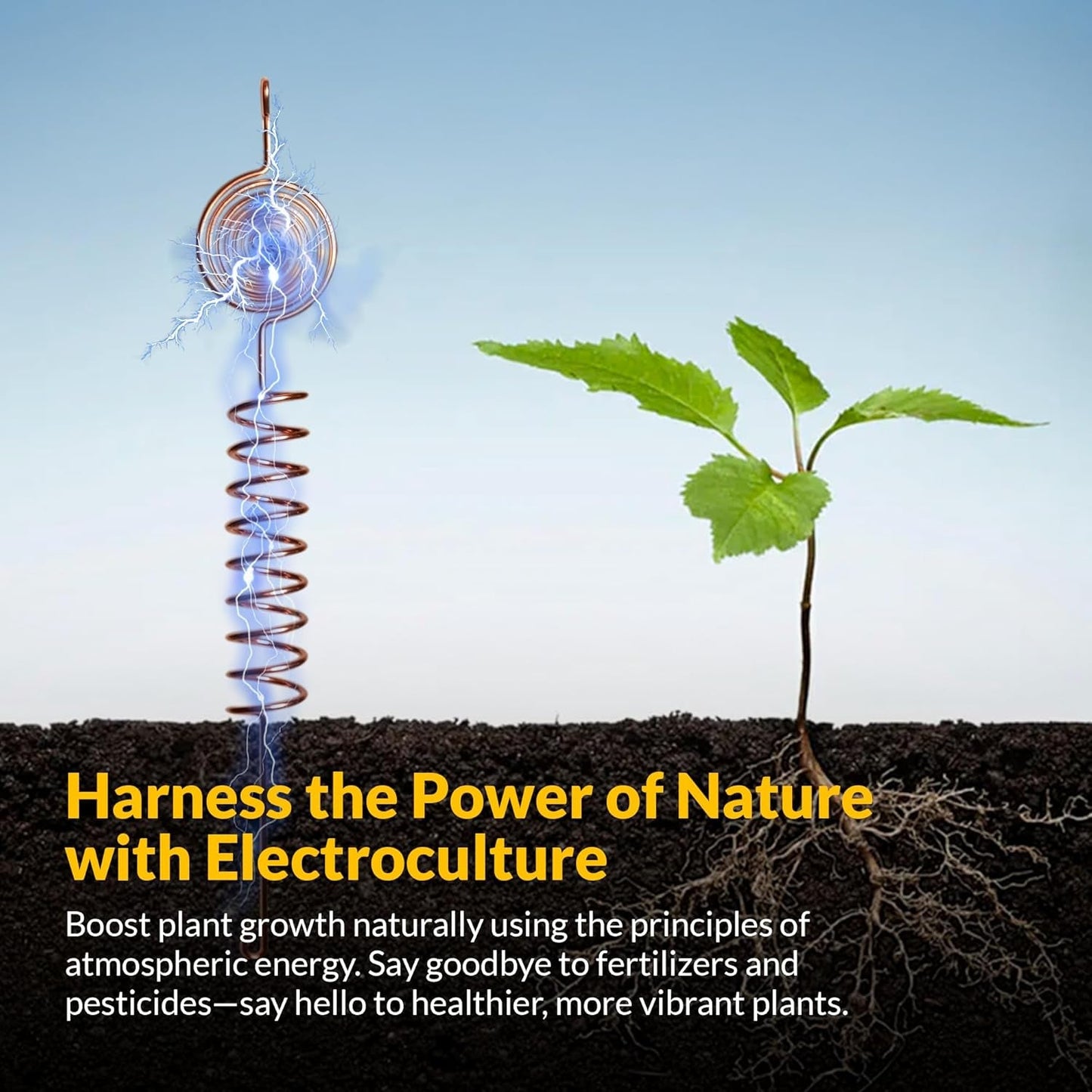Premium Electroculture Copper Gardening Antenna Kit – Tesla-Inspired Copper Coils