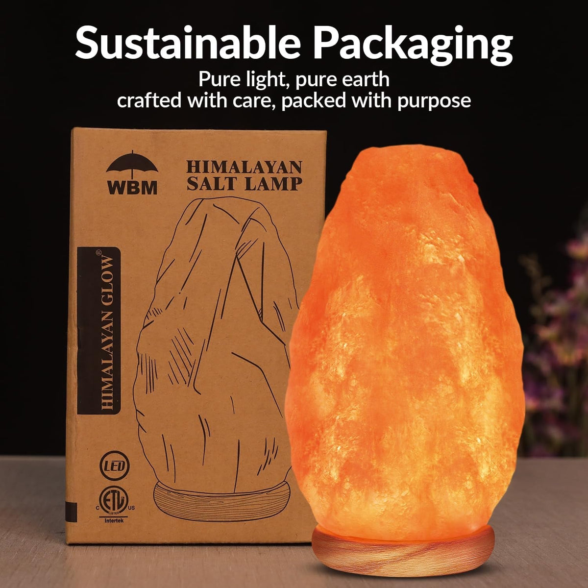 Natural Himalayan Salt Crystal Lamp with Touch Dimmer