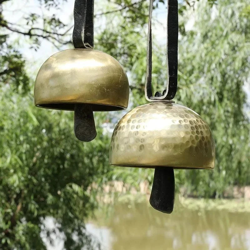 Handmade Brass Meditation Bell & Natural Horn Wind Chime