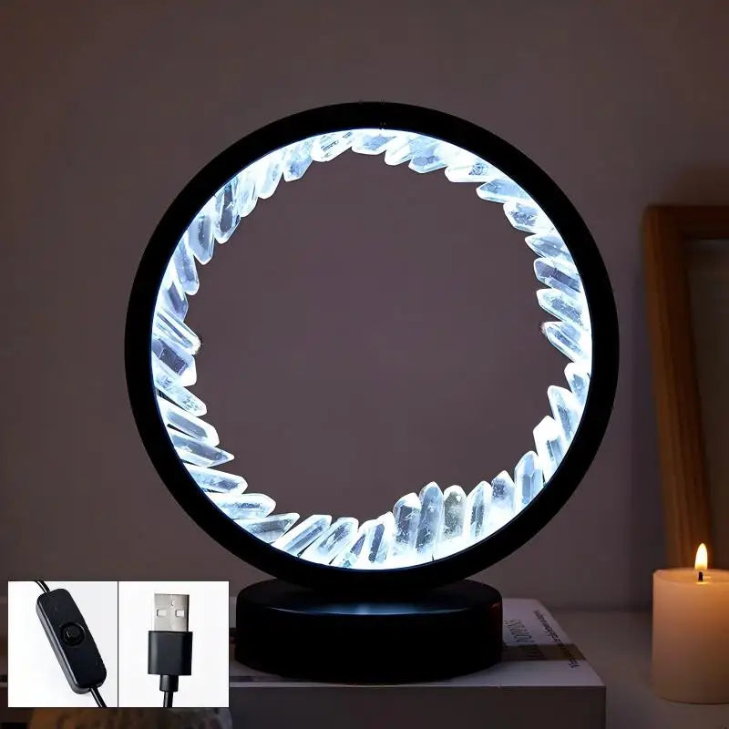 Natural Amethyst Crystal LED Lamp