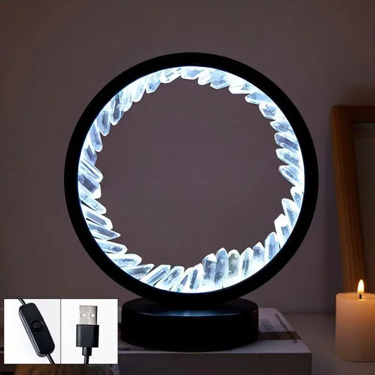 Natural Amethyst Crystal LED Lamp