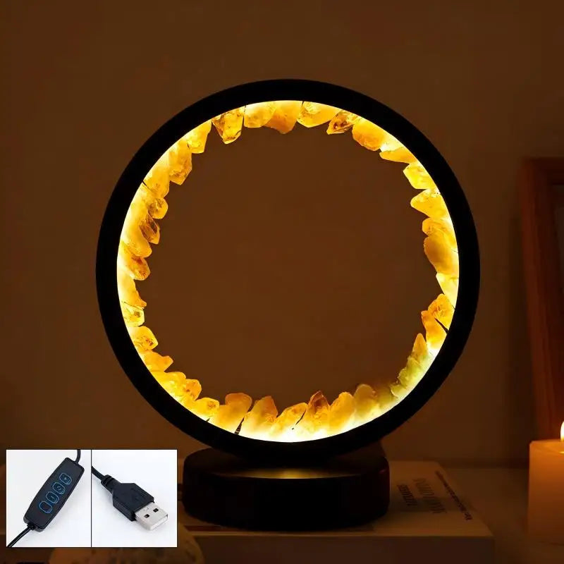 Natural Amethyst Crystal LED Lamp