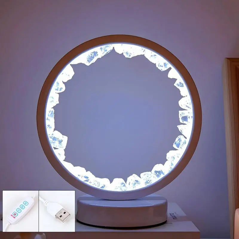 Natural Amethyst Crystal LED Lamp