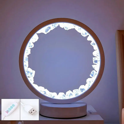 Natural Amethyst Crystal LED Lamp