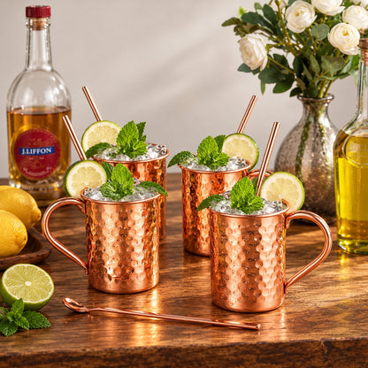 Handcrafted Hammered Pure Copper Mug