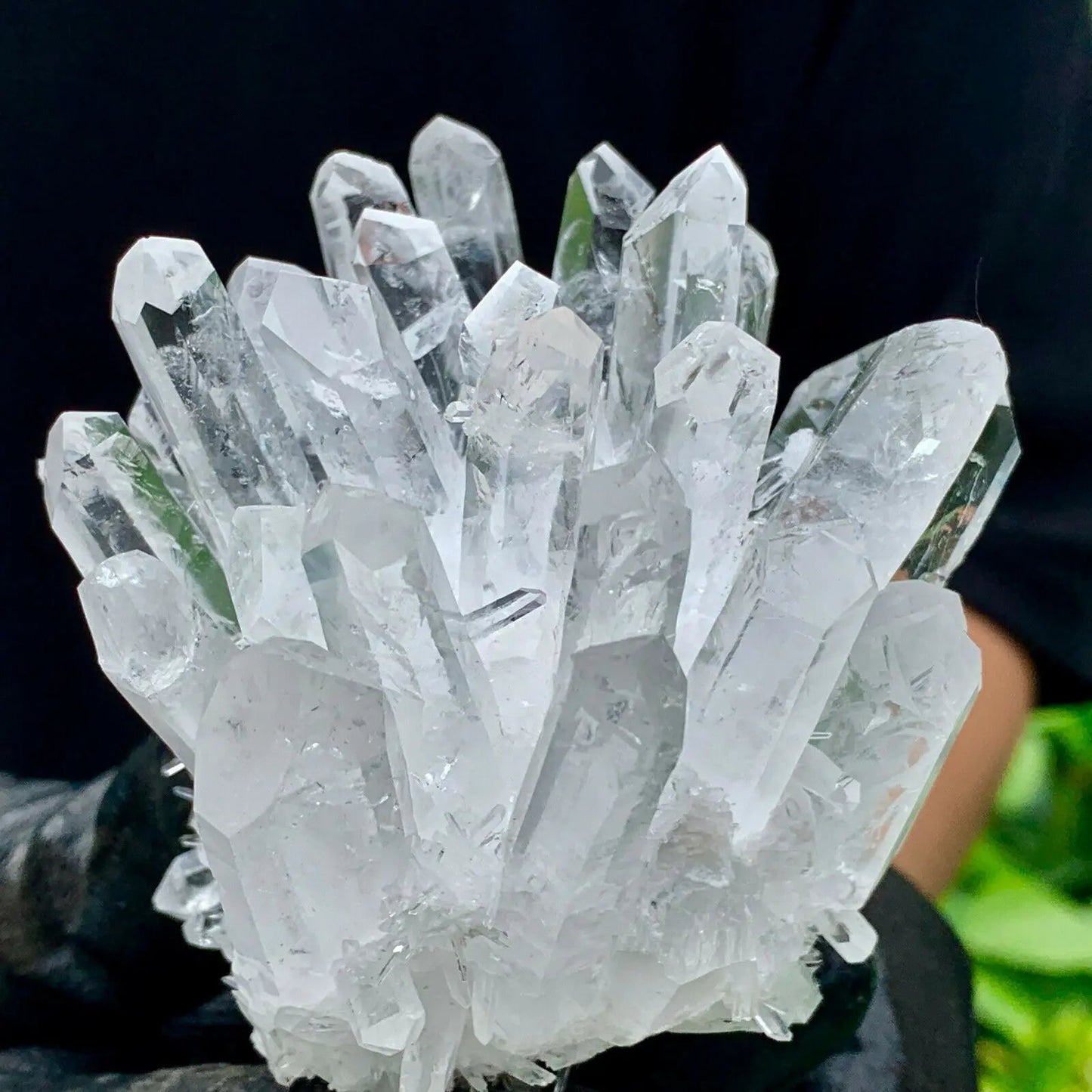 Natural White Phantom Quartz Crystal Cluster – Raw Mineral Specimen