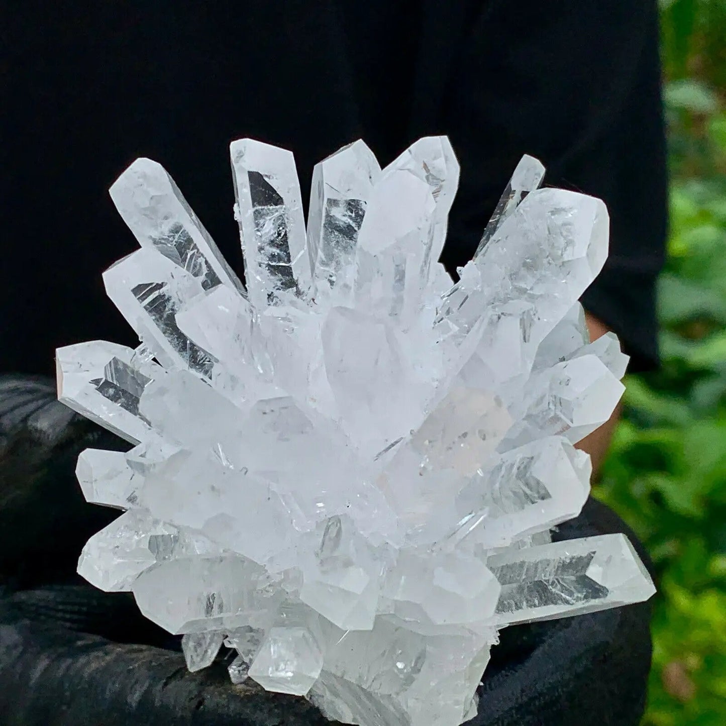 Natural White Phantom Quartz Crystal Cluster – Raw Mineral Specimen