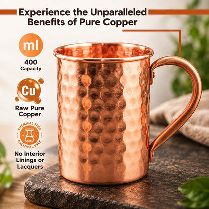 Handcrafted Hammered Pure Copper Mug