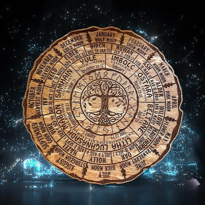 Wheel of the Year Tree of Life Wooden Calendar