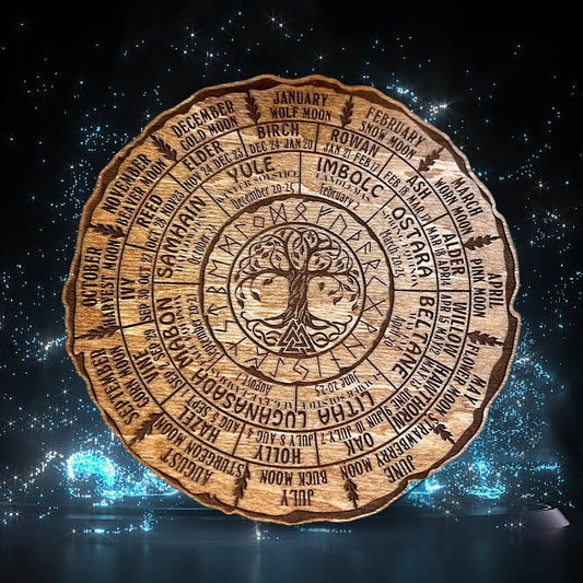 Wheel of the Year Tree of Life Wooden Calendar