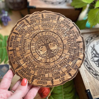 Wheel of the Year Tree of Life Wooden Calendar