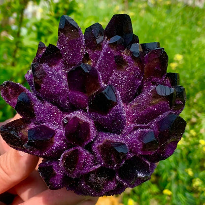 Natural Violet Ghost Phantom Quartz Crystal Cluster – Raw Mineral Specimen