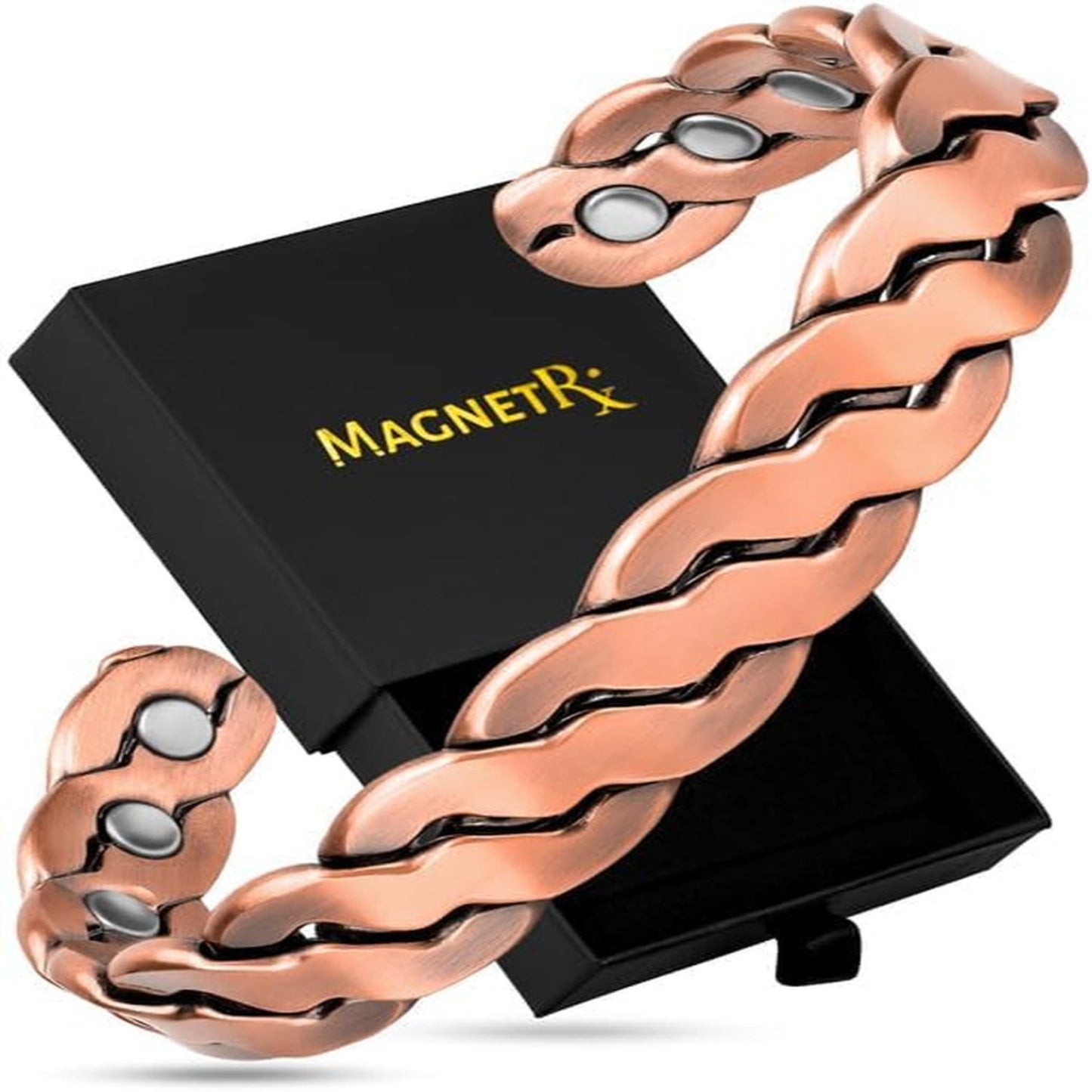 Twisted Magnetic Copper Cuff Bracelet