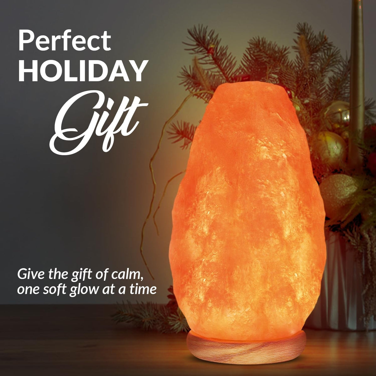 Natural Himalayan Salt Crystal Lamp with Touch Dimmer