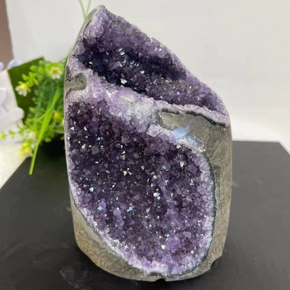 Natural Uruguay Amethyst Crystal Cluster – Raw Amethyst Geode Specimen