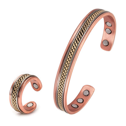Pure Copper Elegant Bracelet & Ring Set